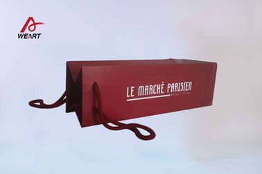 China La aduana reciclada imprimió las bolsas de papel promocionales para el vino tinto con la manija del algodón proveedor