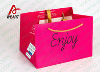 Bright Red Color Personalised Paper Shopping Bags For Business Eco - Friendly