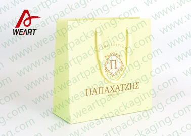 Golden Foil Party Favor Gift Bags , Extra Large Laminated Paper Bags For Packaging