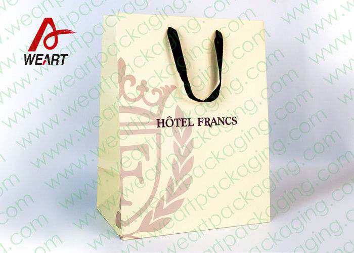 Creamy White Art Paper Bags  For Kids Small Size 110 * 50 * 190