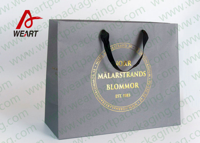 Golden Foil Party Favor Gift Bags , Extra Large Laminated Paper Bags For Packaging