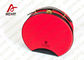 Caja redonda roja modificada para requisitos particulares del organizador del maquillaje, bolso cosmético de la bolsa de la manija de cuero proveedor