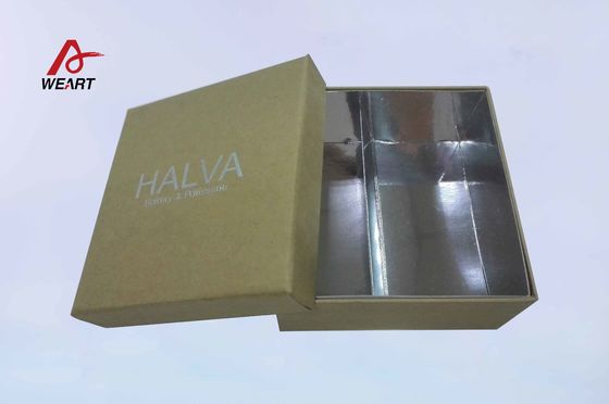 Modifique la caja de papel de Brown para requisitos particulares Kraft, sellado caliente de empaquetado de la astilla del LOGOTIPO de las cajas del regalo